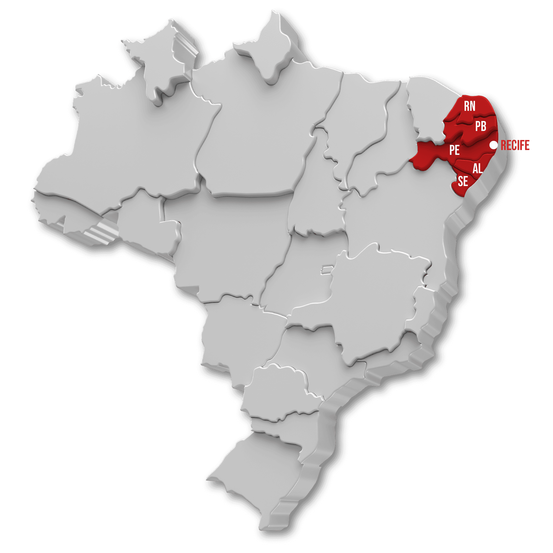 Mapa do Brasil — área de atuação Multylog
